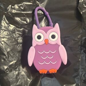 Purple Owl Hand Sanitizer Holder. Silicone